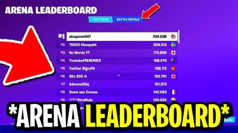 Fortnite Leaderboard .